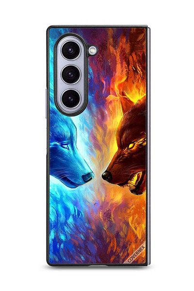 Covernex Samsung Galaxy Z Fold6 Protective Case Cover Water & Fire Wolf