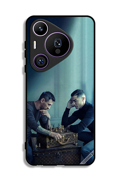Covernex غطاء حماية لهاتف هواوي بيورا 70 برو بتصميم ميسي ضد رونالدو يلعبان ال...