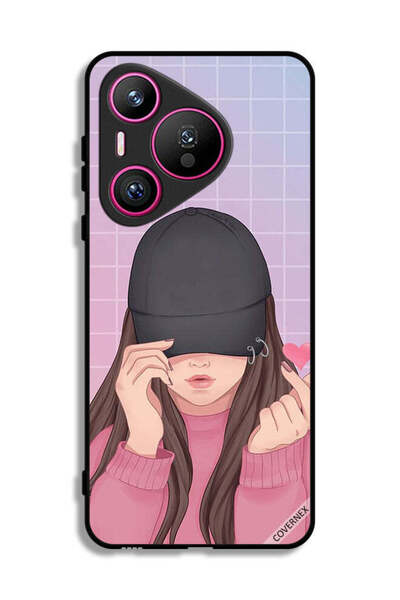 Covernex غطاء حماية لهاتف هواوي بيورا 70 بطبعة قبعة سناب لوف جيرل