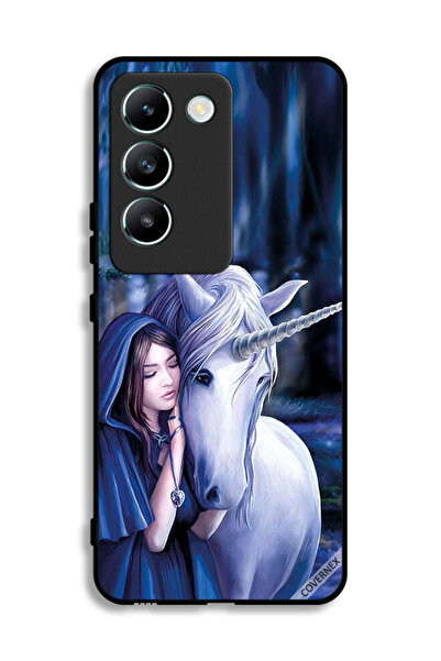 Covernex غطاء حماية لهاتف Vivo Y100 4G بنقشة فتاة وحيد القرن المحبوبة