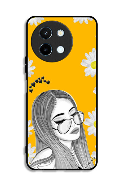 Covernex غطاء حماية لهاتف Vivo Y38 5G برسومات فنية لفتاة ونظارات
