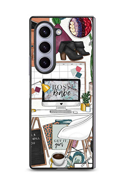 Covernex غطاء حماية لهاتف سامسونج جالاكسي زد فولد 6 - مشبك فني من Boss Babe