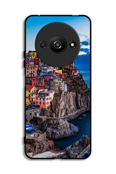 Covernex غطاء حماية لهاتف Xiaomi Redmi A3 4G بطبعة منازل ملونة على البحر