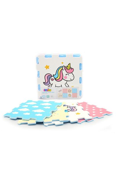 LUDIRO LUDIRO Children's Puzzle Carpet, 8 Pieces Unicorns 30x30 Cm, EVA Foam Play Mat, Non-Slip,