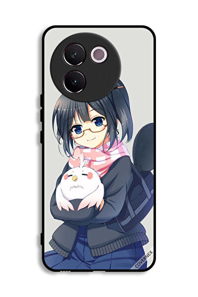 Covernex غطاء حماية لهاتف Vivo V30e 5G برسومات فتاة تحمل حيوانًا أليفًا