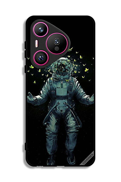 Covernex غطاء حماية لهاتف هواوي بيورا 70 بتصميم رائد فضاء وفراشات