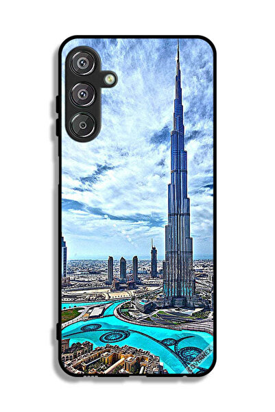 Covernex غطاء حماية لهاتف سامسونج جالاكسي F15 5G، برج خليفة، غيوم تلامس السحاب