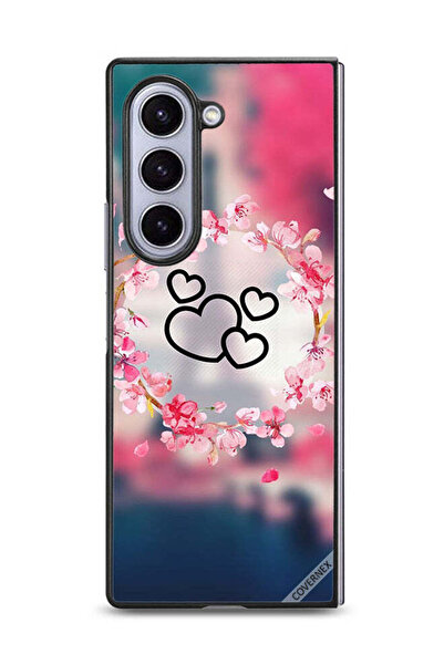 Covernex غطاء حماية لهاتف سامسونج جالاكسي زد فولد 6 بتصميم قلوب ومشبك فني