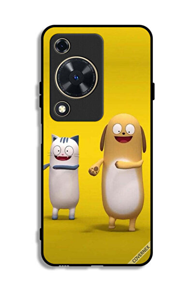 Covernex غطاء حماية لهاتف هواوي إنجوي 70 بتصميم قصة القط والكلب