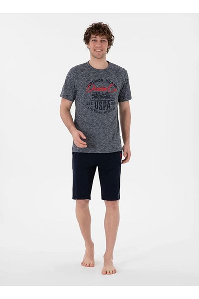 U.S. Polo Assn. ΣΕΤ ΠΙΤΖΑΜΑ US POLO ΒΑΜΒΑΚΙ ΜΕ ΜΙΖΟ ΜΑΝΙΚΙ ΑΝΔΡΙΚΟ ΣΟΡΤΣ