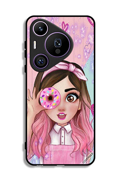Covernex غطاء حماية لهاتف هواوي بيورا 70 برو بتصميم فتاة محبة للدونات