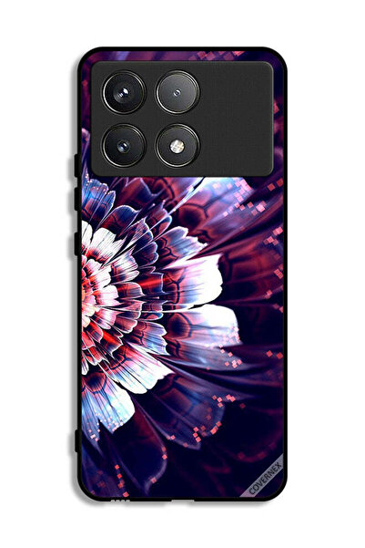 Covernex غطاء حماية لهاتف Xiaomi Redmi K70 مع زهرة كبيرة عاكسة على الجانب الأيسر