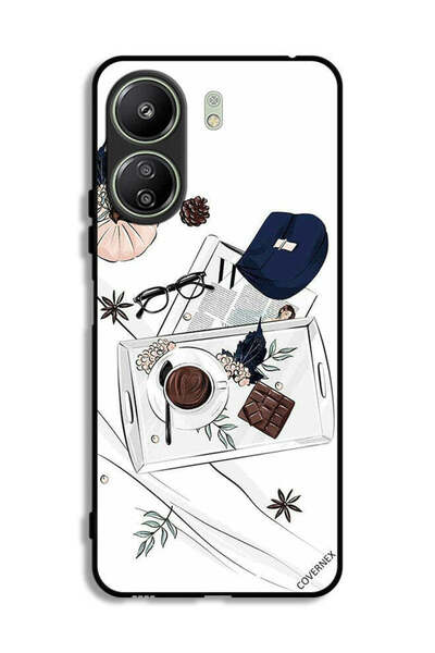 Covernex غطاء حماية لهاتف شاومي ريدمي 13 سي بنقشة القهوة والشوكولاتة