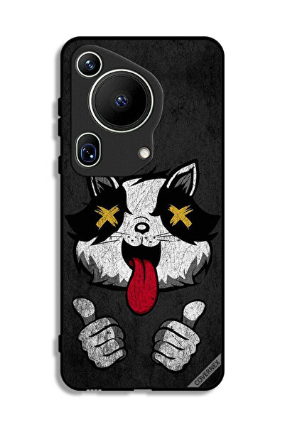 Covernex غطاء حماية لهاتف هواوي بيورا 70 ألترا بتصميم قطة مارشميلو