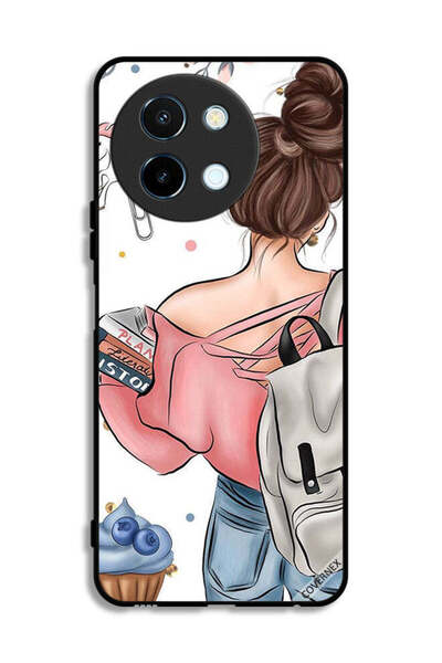 Covernex Vivo Y38 5G Protective Case Cover Books In Girl Hand Art
