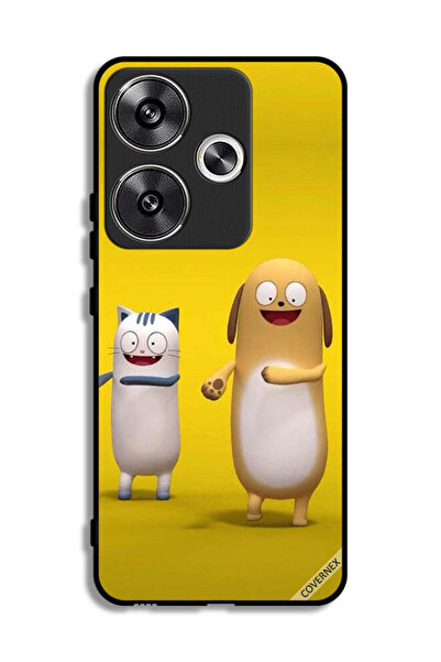 Covernex غطاء حماية لهاتف Xiaomi Redmi Turbo 3 5G بتصميم قصة القط والكلب
