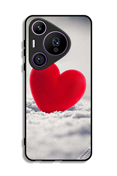 Covernex غطاء حماية لهاتف هواوي بيورا 70 برو بتصميم قلب أحمر جميل