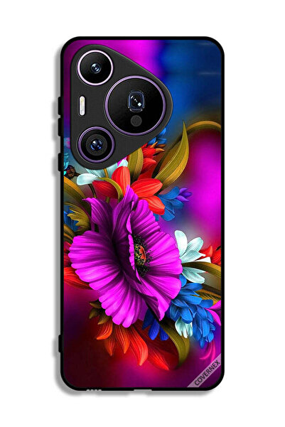 Covernex غطاء حماية لهاتف هواوي بيورا 70 برو برسومات زهور عالية الدقة