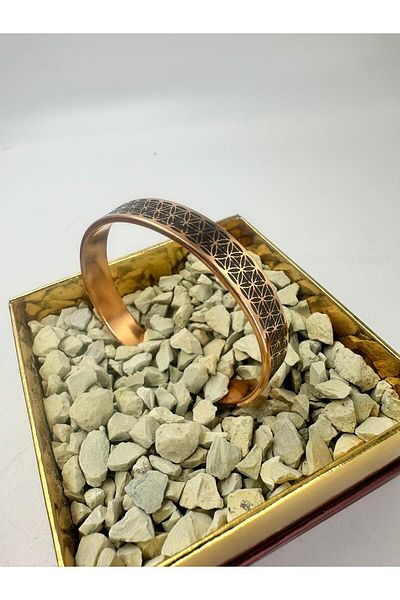 KAVELE Raw Pure Copper Living Flower Zeolite Sand Copper Bracelet