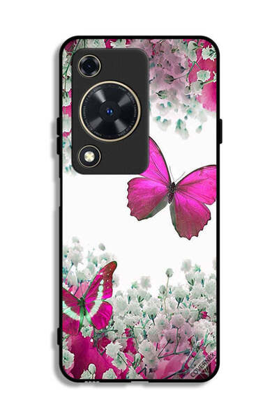 Covernex غطاء حماية لهاتف هواوي إنجوي 70 برسومات فراشات جميلة وورود صغيرة