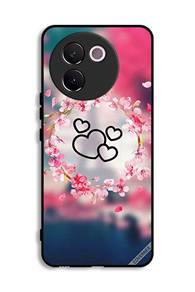 Covernex غطاء حماية لهاتف Vivo V30e 5G بتصميم قلوب ومشبك فني