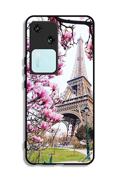 Covernex غطاء حماية لهاتف Vivo S18 5G بنقشة زهور وبرج إيفل