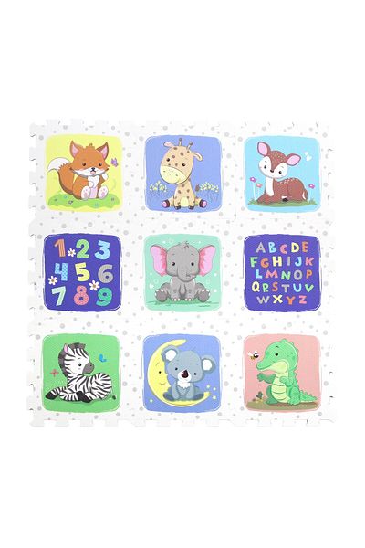 LUDIRO Ludiro EVA Foam Puzzle Mat for Children, Set of 9 Educational Pieces with Animals, Letters and Numbers