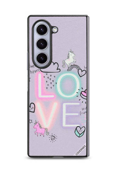 Covernex غطاء حماية لهاتف Samsung Galaxy Z Fold6 بتصميم قلب حلو ووحيد القرن