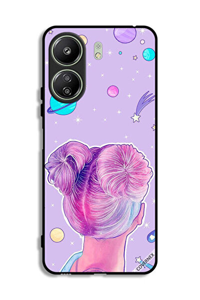 Covernex غطاء حماية لهاتف شاومي ريدمي 13 سي برسومات فتاة ونجوم الفضاء