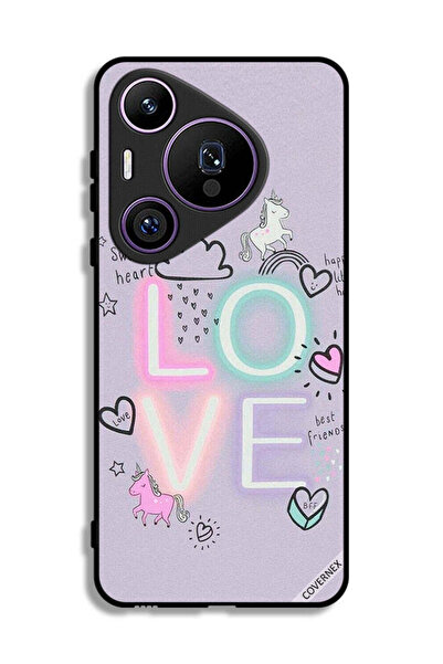 Covernex غطاء حماية هواوي بيورا 70 برو بتصميم قلب جميل ووحيد القرن