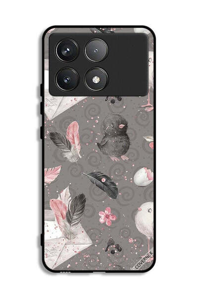 Covernex غطاء حماية لهاتف شاومي ريدمي K70 بنقشة ريش وفراخ