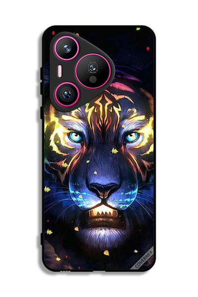 Covernex غطاء حماية لهاتف هواوي بيورا 70 بتصميم أسد ومشبك فني