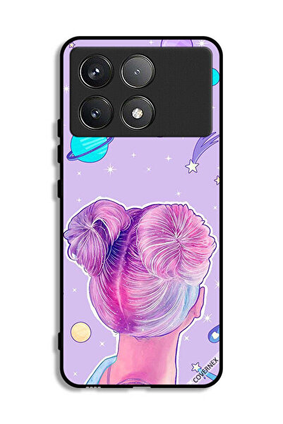 Covernex غطاء حماية لهاتف شاومي ريدمي K70 برسومات فتاة ونجوم الفضاء