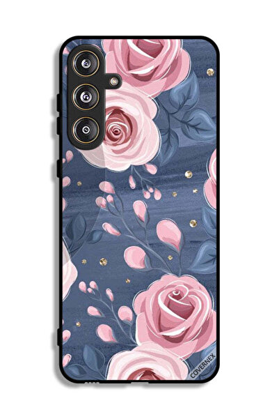 Covernex غطاء حماية لهاتف سامسونج جالاكسي M55 5G بنقشة الورود والأوراق