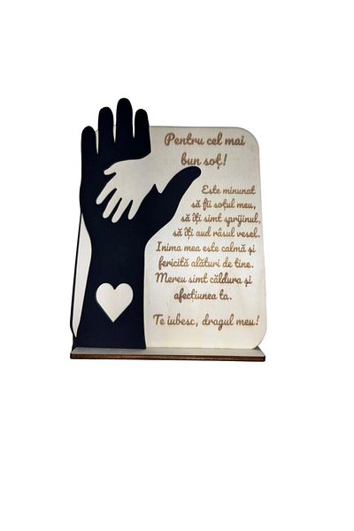 OEM SOT gift tag with engraved message, "best husband" 20x15 cm