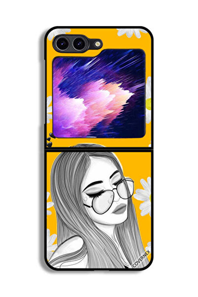 Covernex غطاء حماية لهاتف Samsung Galaxy Z Flip6 بتصميم فتاة نظارات فنية