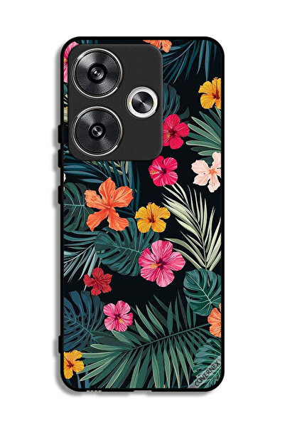 Covernex غطاء حماية لهاتف شاومي بوكو F6 5G، زهور متعددة الألوان وريش أخضر داكن