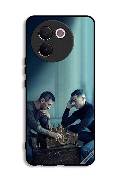 Covernex غطاء حماية لهاتف Vivo V30e 5G بتصميم ميسي ضد رونالدو يلعبان الشطرنج