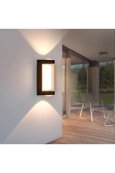 SUNPA LED Wall Light Indoor/Outdoor Warm White 3000K, 25W Modern Up and Down LED IP65 For House