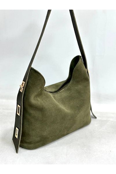 My Easy Shop Women's Bag Genuine Suede Shoulder Bag Adjustable Strap