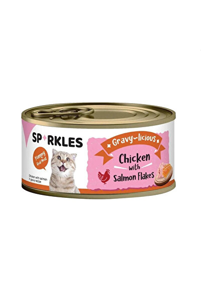 SPARKLES كرتون اكل قطط رطب سباركليز بالدجاج و السلمون 80جم - للقطط البالغه
