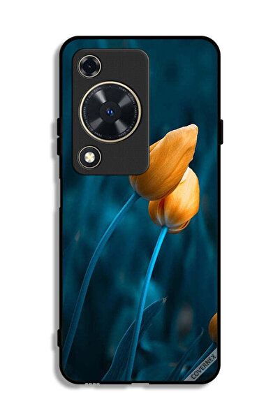 Covernex غطاء حماية لهاتف هواوي إنجوي 70 مع زهرتين لطيفتين