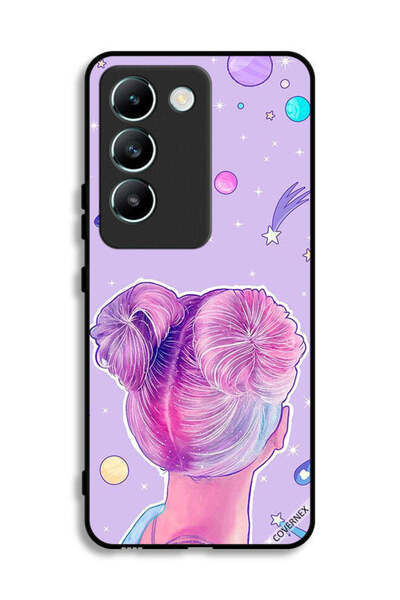 Covernex غطاء حماية لهاتف Vivo V30 Lite 4G بتصميم فتاة ونجوم الفضاء