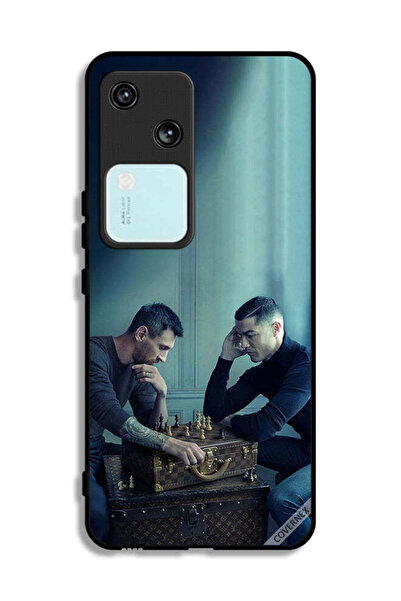 Covernex غطاء حماية لهاتف Vivo S18 5G بتصميم ميسي ضد رونالدو يلعبان الشطرنج