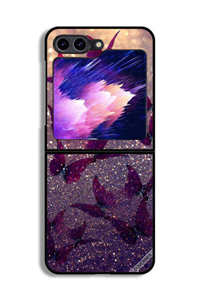 Covernex غطاء حماية لهاتف Samsung Galaxy Z Flip6 بنقشة فراشات لامعة