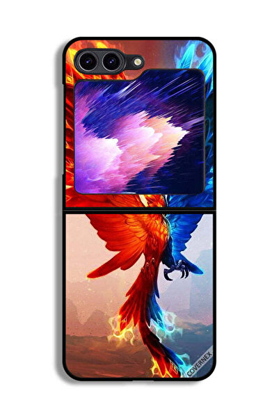 Covernex غطاء حماية لهاتف Samsung Galaxy Z Flip6 بخلفية نسر النار والماء