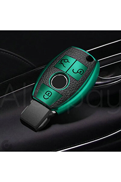 Alazpay Θήκη κλειδιού TPU με δερμάτινη εμφάνιση για Mercedes A B C E S G Seri...