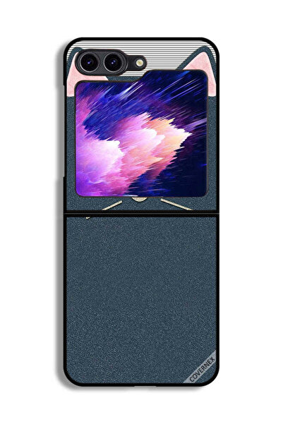 Covernex غطاء حماية لهاتف Samsung Galaxy Z Flip6 بنقشة قطة فنية من الجلد
