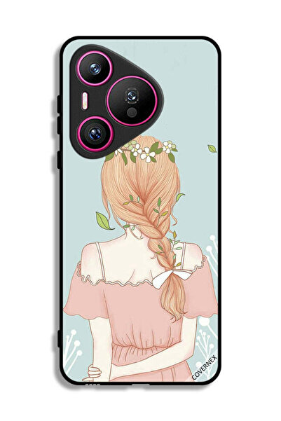 Covernex غطاء حماية لهاتف هواوي بيورا 70 بفتاة واقفة بمظهر لطيف
