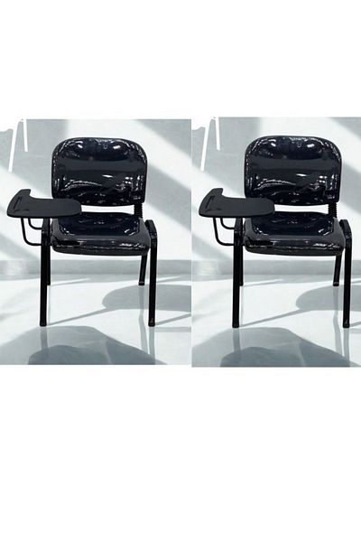 smart home Office chair set consisting of two chairs, a comfortable fixed seat with a removable side table